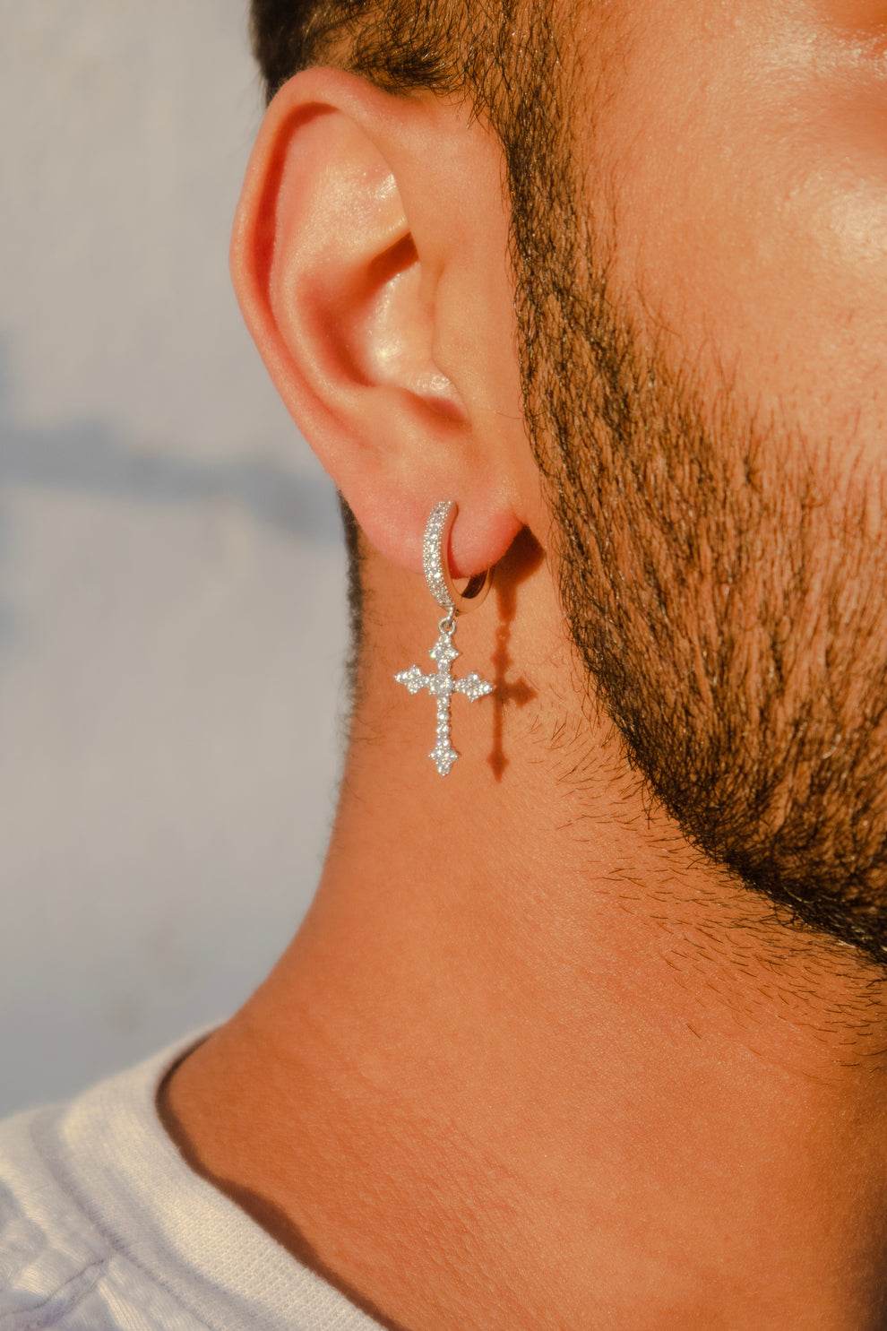 Iced Celtic Cross Earring - ProjektStreet®