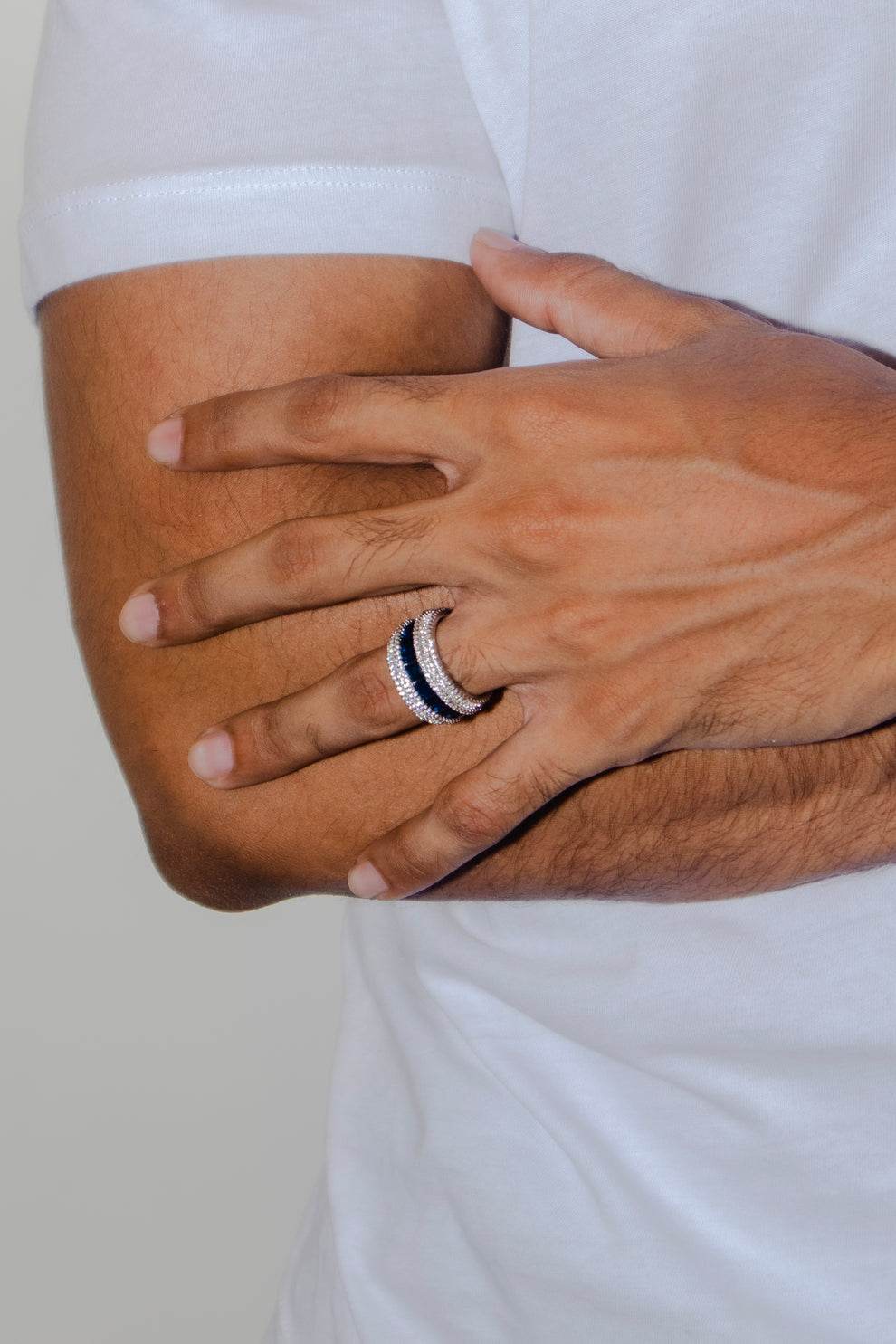 Iced Sapphire Row Ring - ProjektStreet®