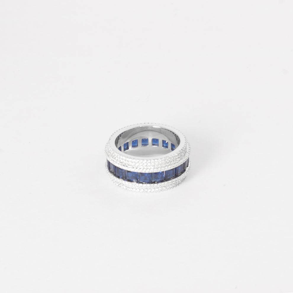 Iced Sapphire Row Ring - ProjektStreet®