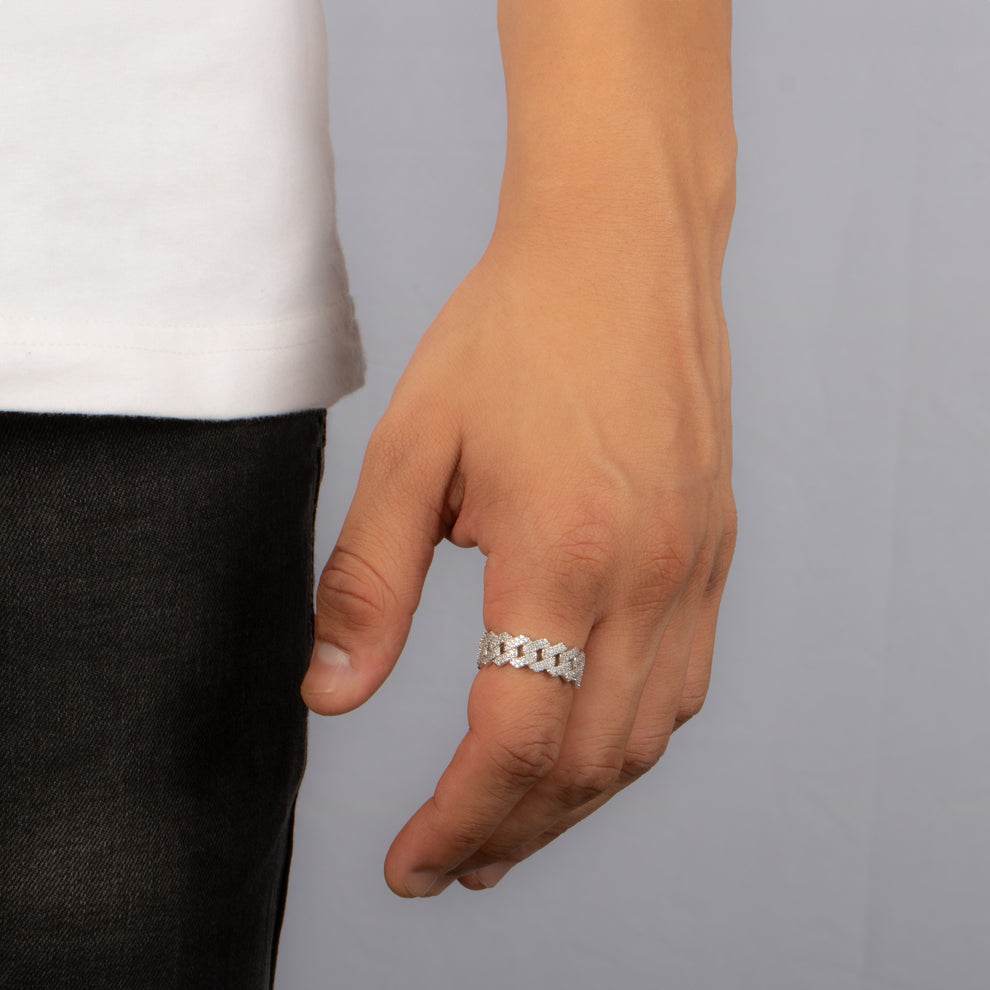 Iced Prong Ring- White - ProjektStreet®