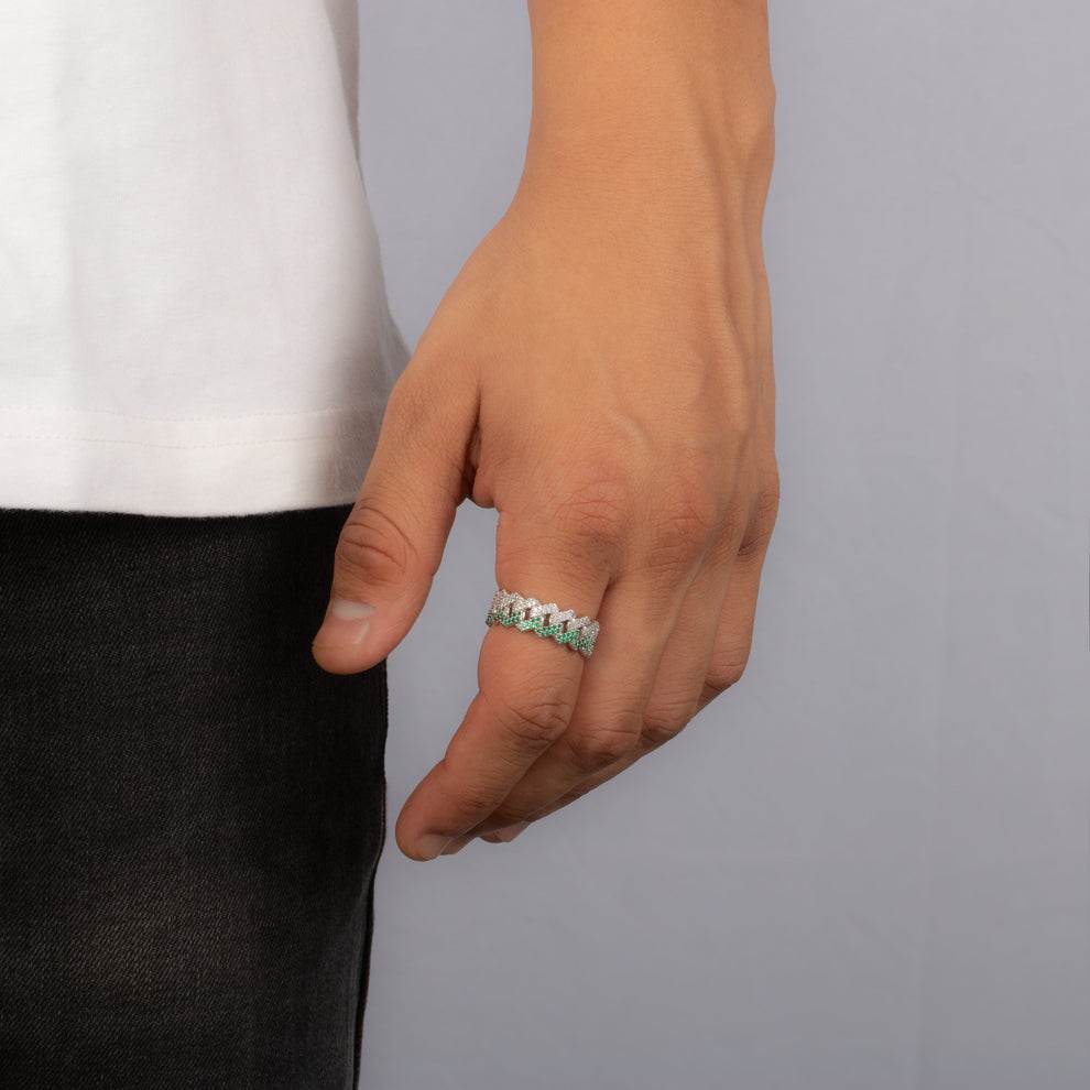 Iced Prong Ring- Green - ProjektStreet®