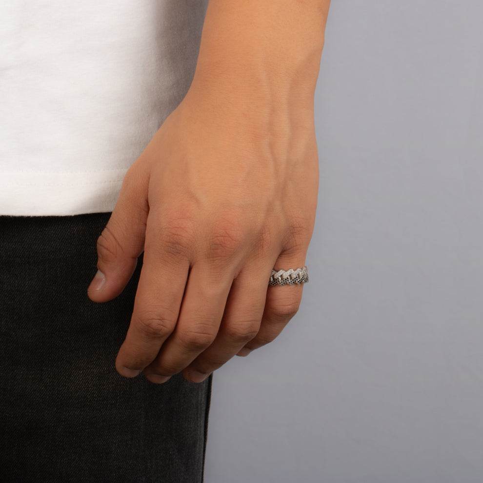 Iced Prong Ring- Black - ProjektStreet®