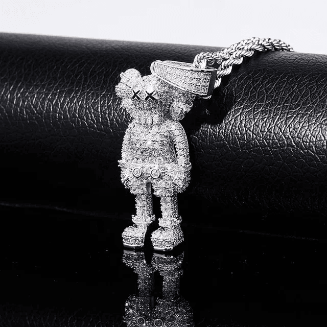 Kaws iced Out Silver Pendant - ProjektStreet®