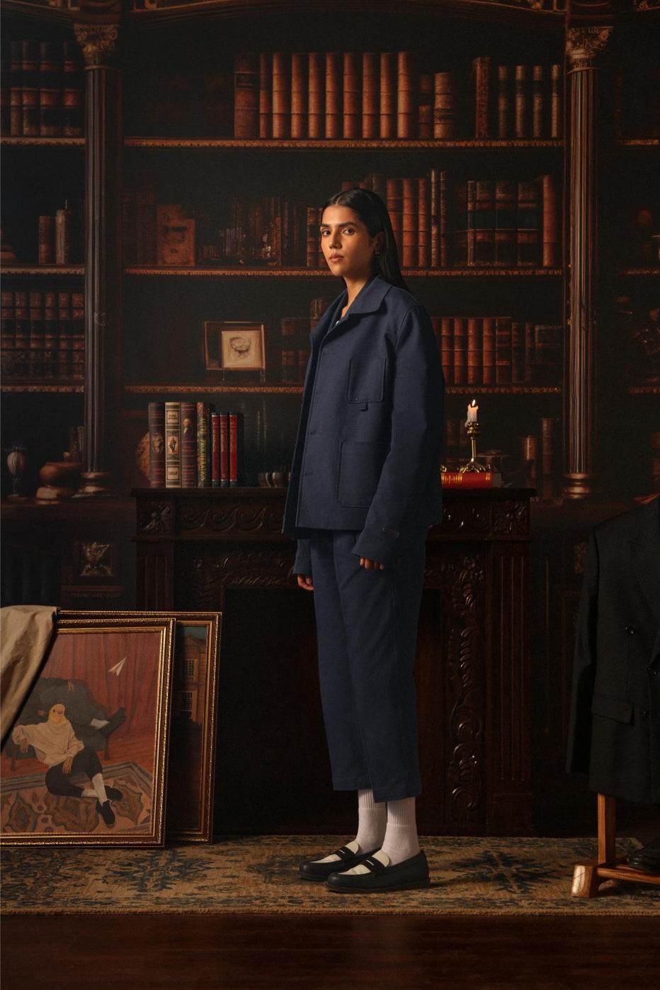 Double Pleated Trousers- Indigo - ProjektStreet®