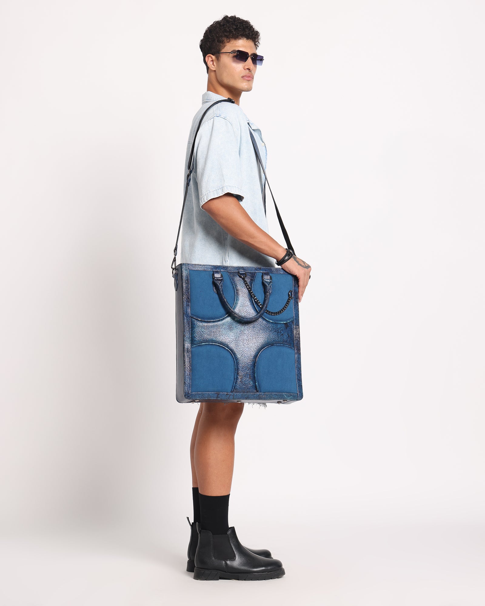 Shopper Tote Men Bag Indigo