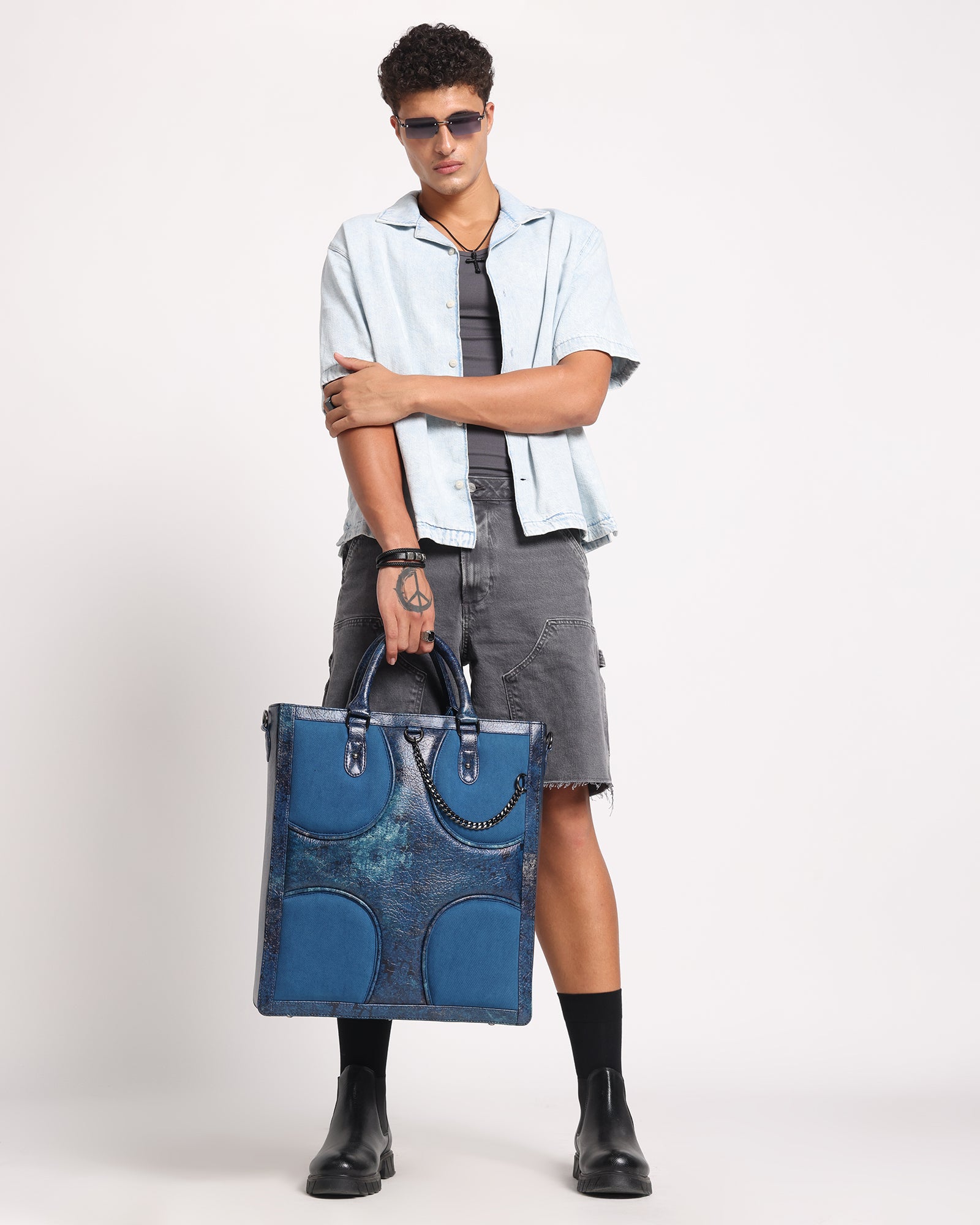 Shopper Tote Men Bag Indigo