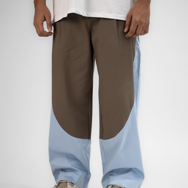 Brown Curve Cut Pants