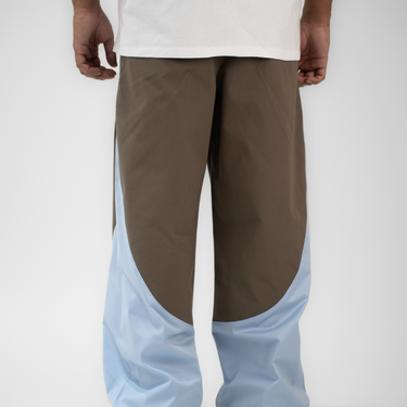 Brown Curve Cut Pants