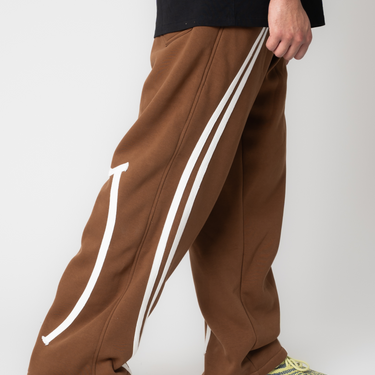 Brown Curved Joggers