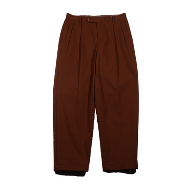 Double Pleated Trousers - Brown