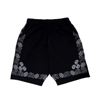 Black Paisley Outline Shorts