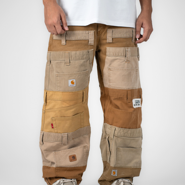 Brown Layered Jeans