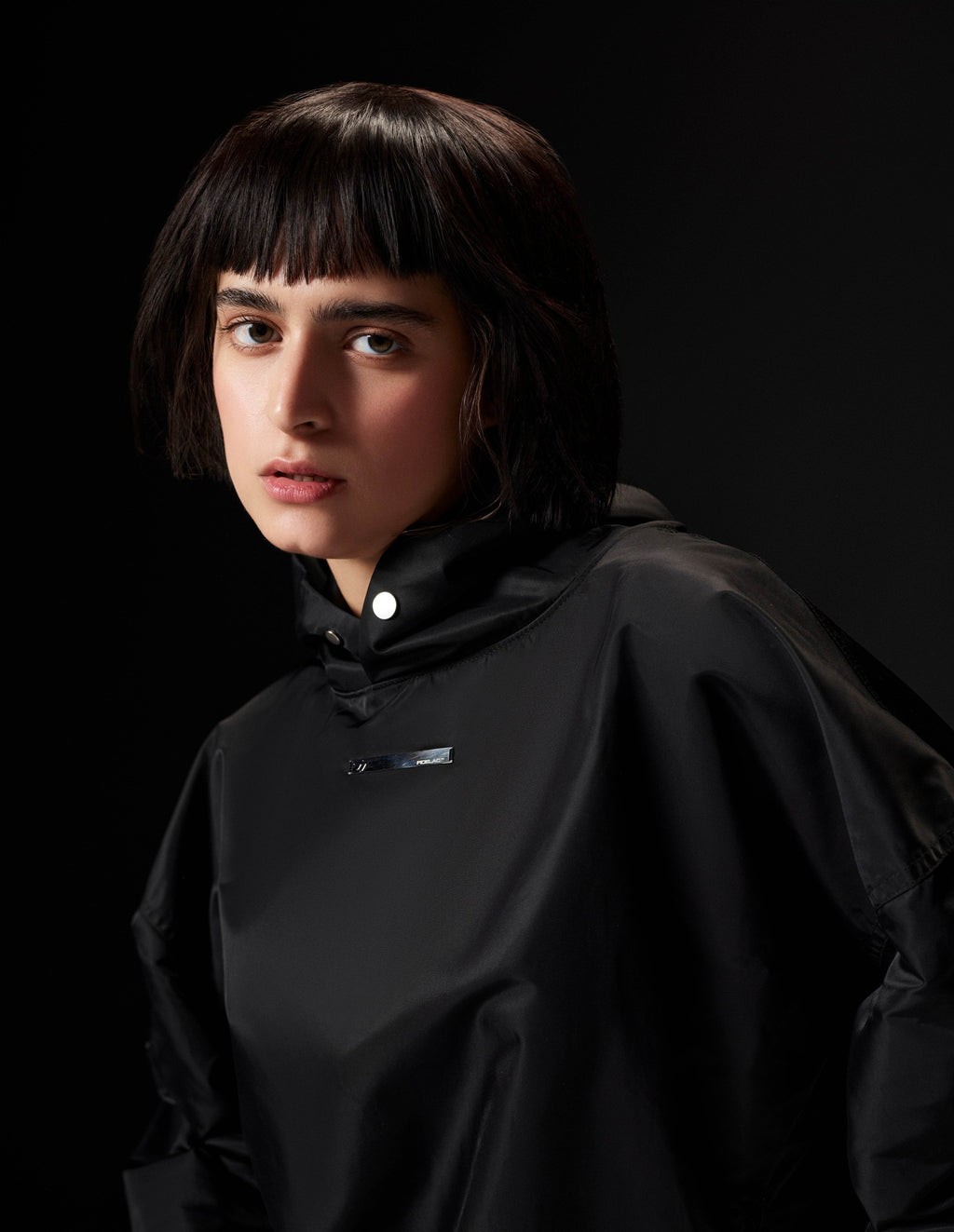 GRS Nylon Tech Hoodie- Sleek Black - ProjektStreet®