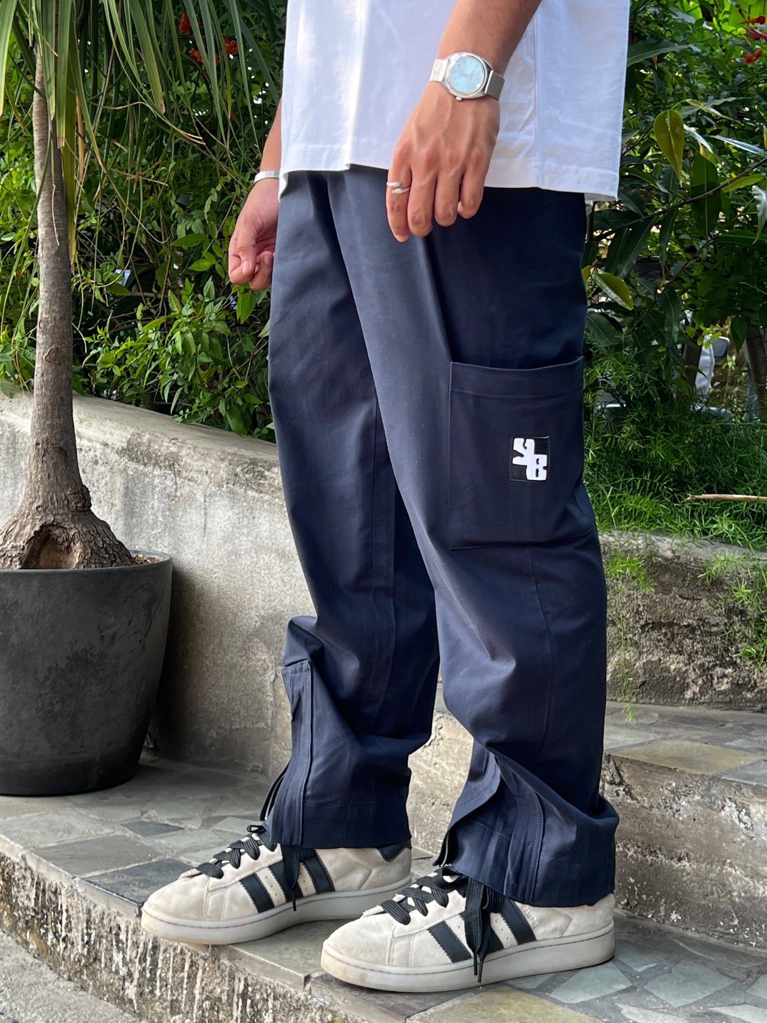 PANTALON DE TRAVAIL ZIPPÉ EN BLEU MARINE
