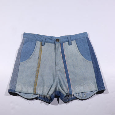 Short en jean bleu taille haute