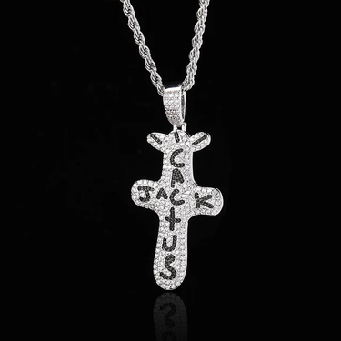 CACTUS JACK ICED OUT SILVER PENDANT