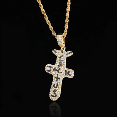 CACTUS JACK ICED OUT GOLD PENDANT