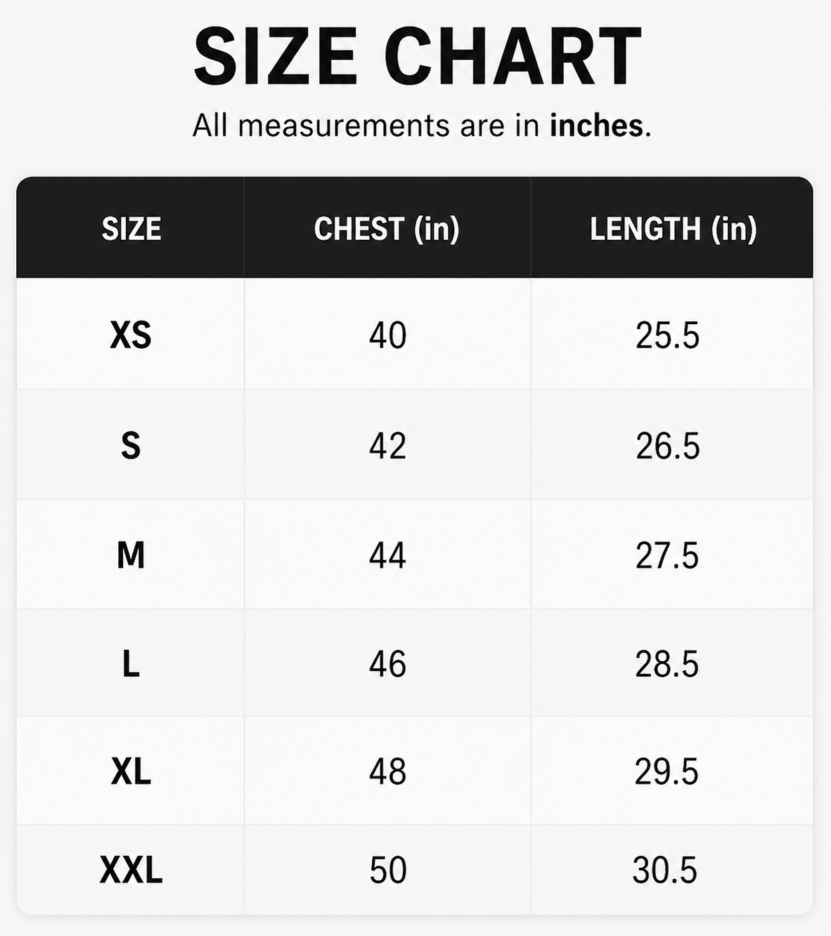 Size Chart