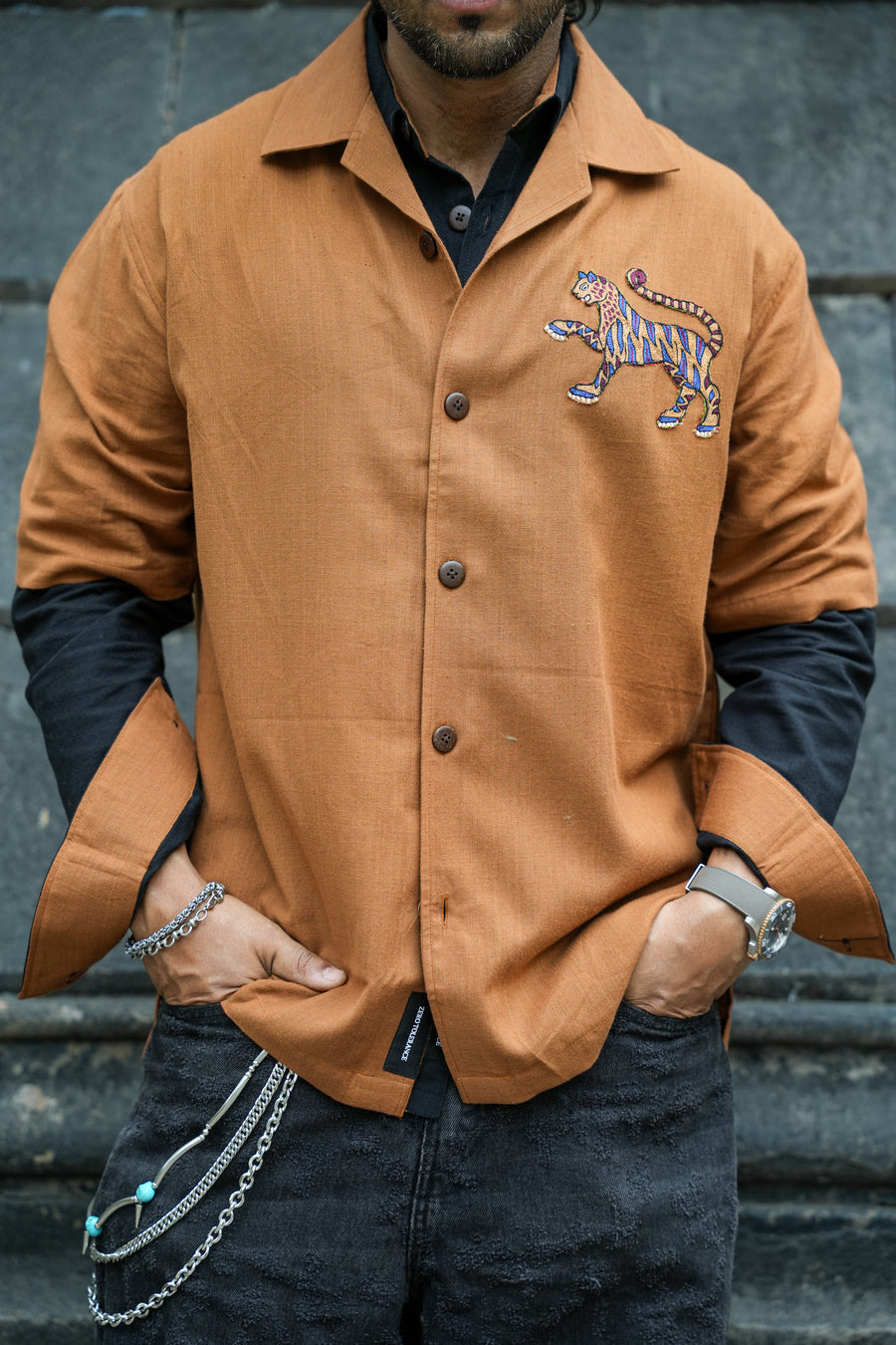 Brown Bagh Patch Shirt