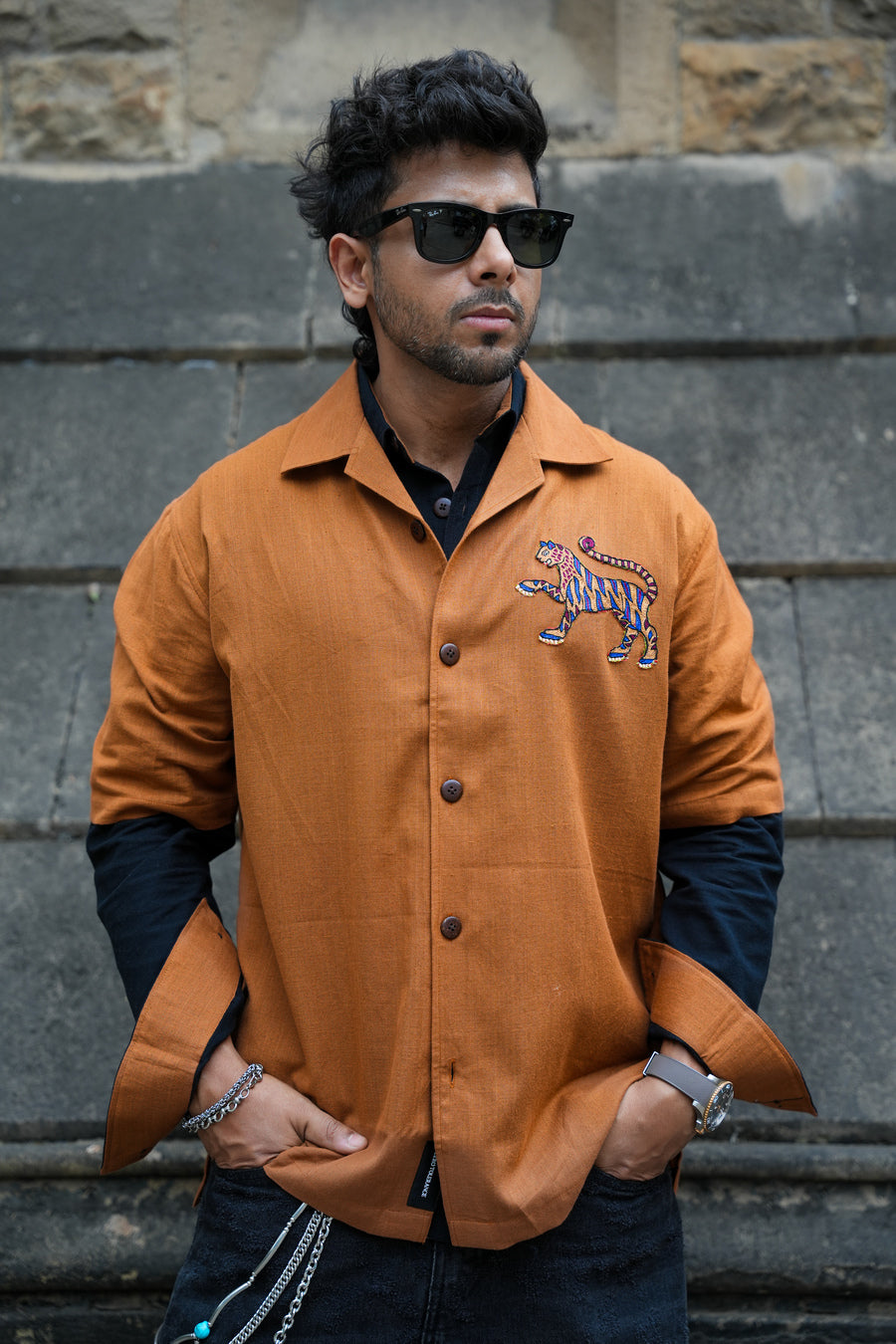 Brown Bagh Patch Shirt