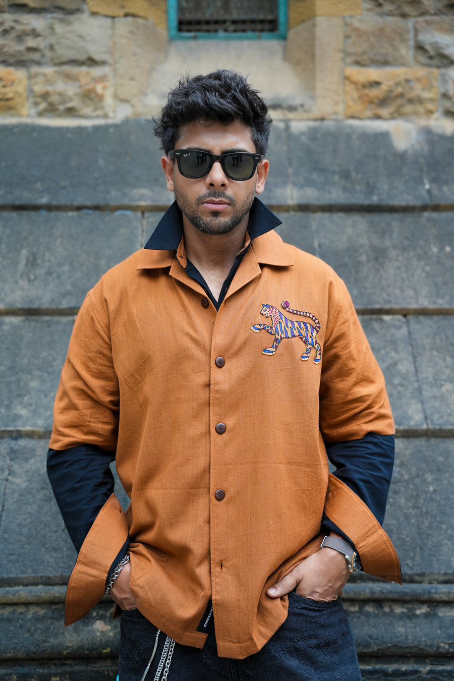 Brown Bagh Patch Shirt