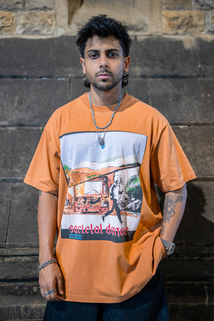 Societal Damage Brown T-shirt