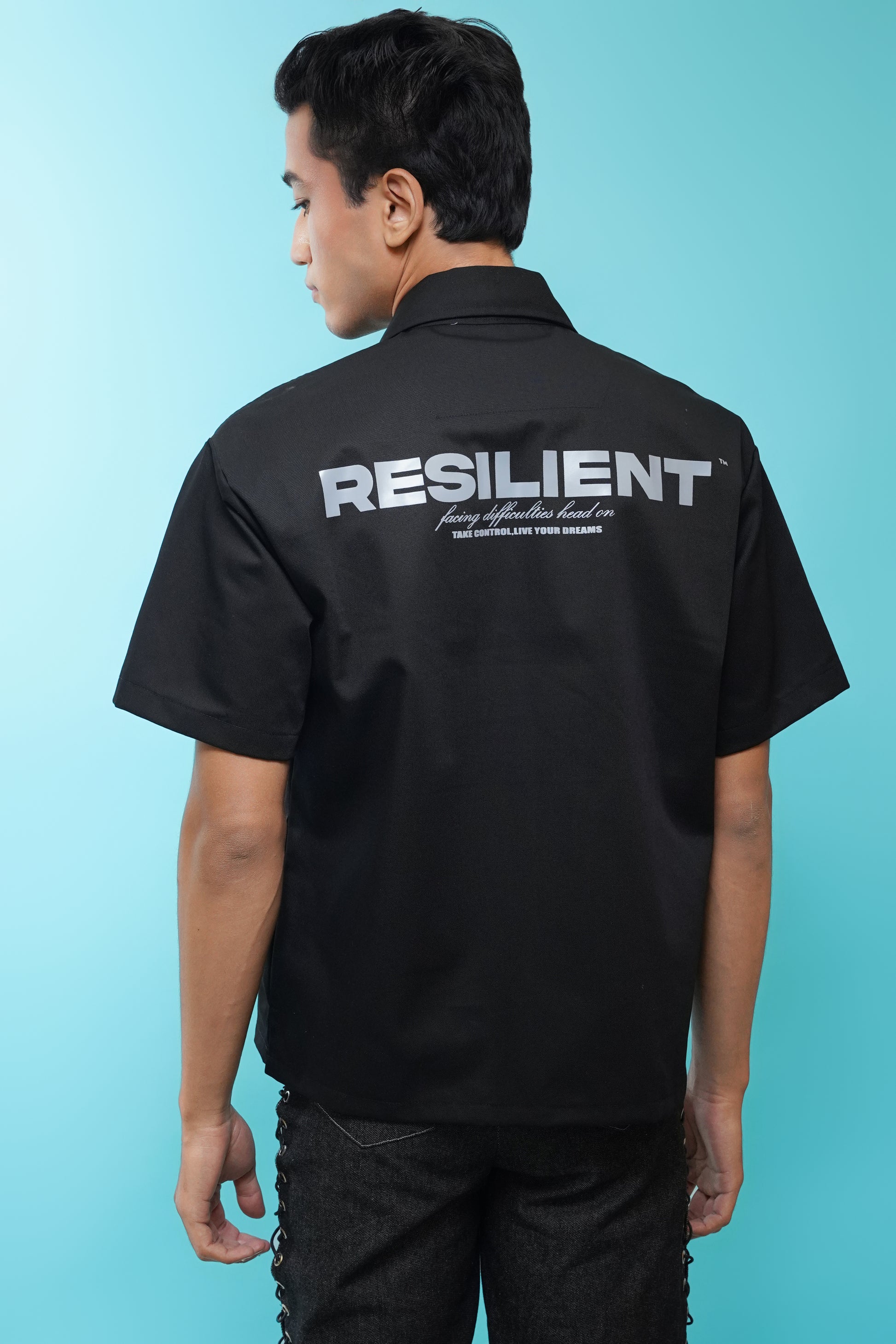 Resilient Polo Black Zip Tee