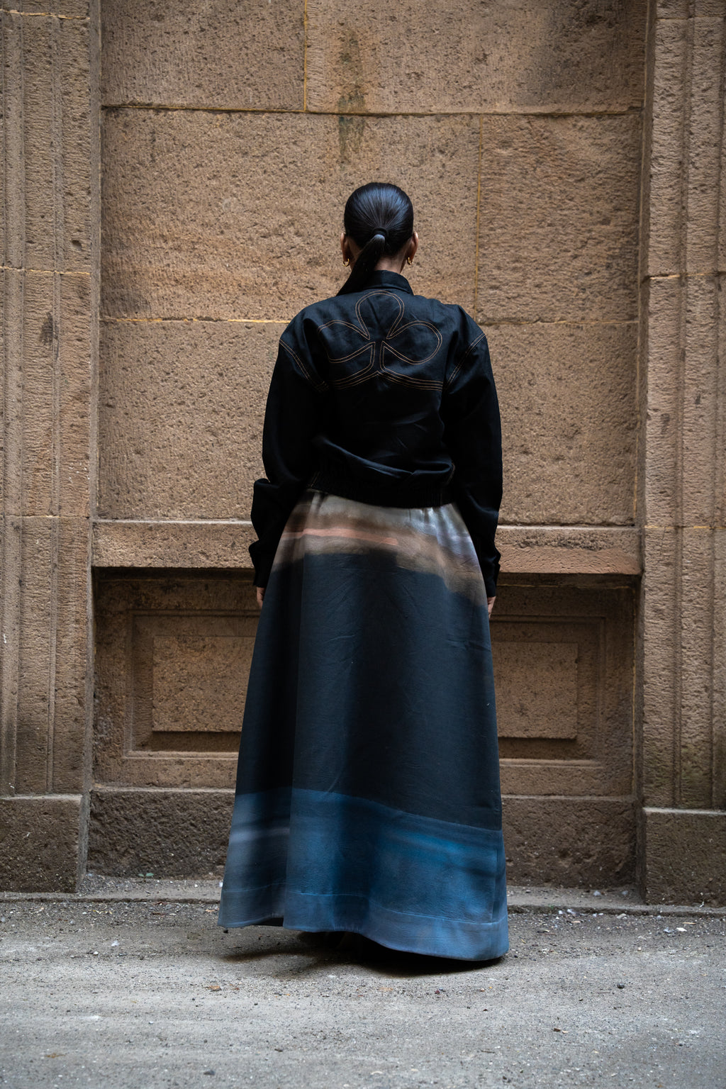 Women's Belly Open Black Shirt