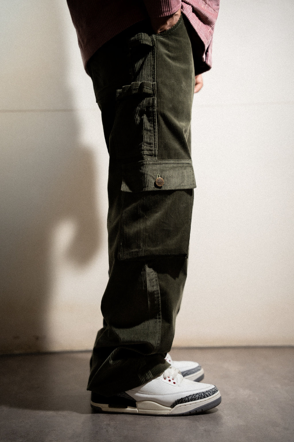 Olive Corduroy Carpenter Pants
