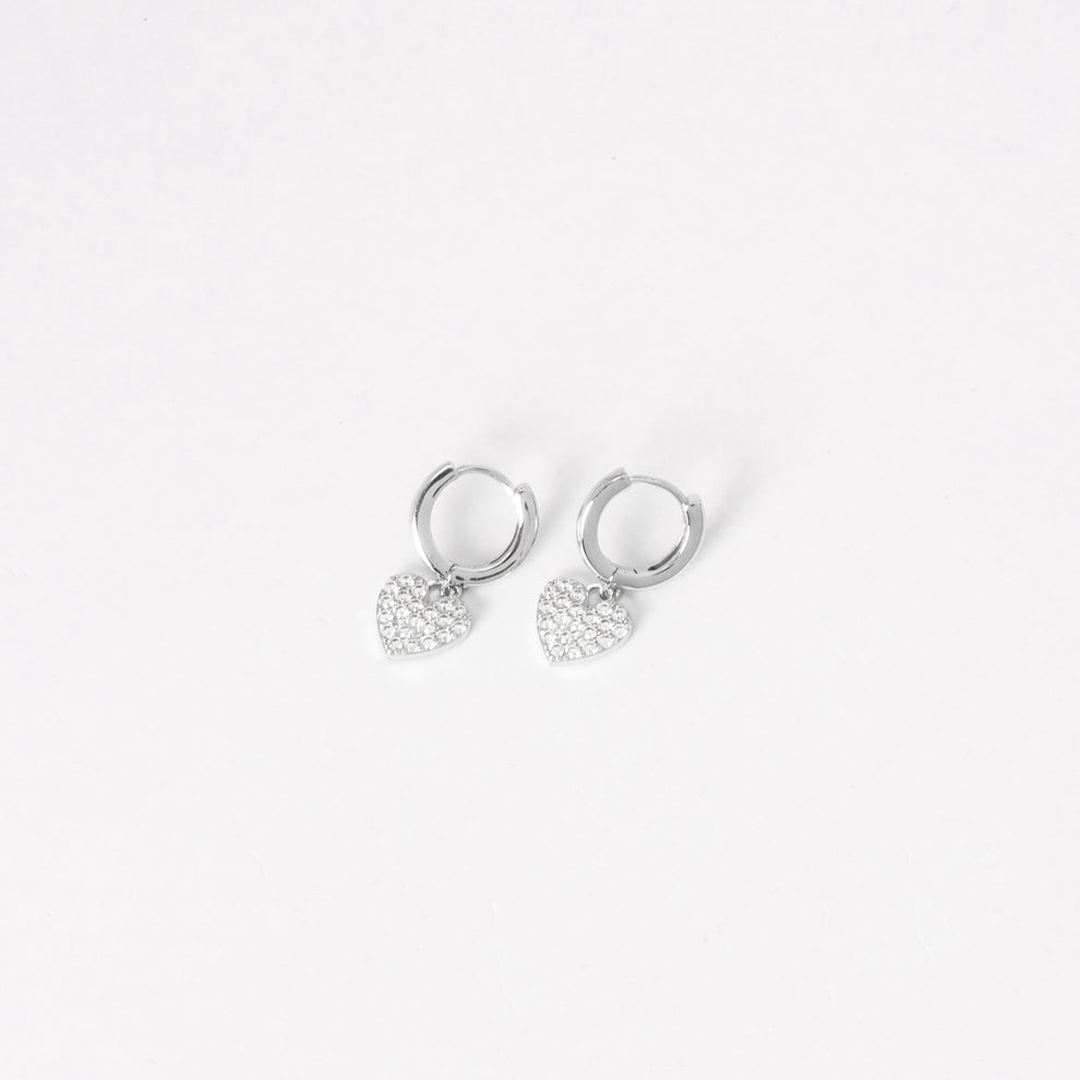 Iced Pave Heart Earring