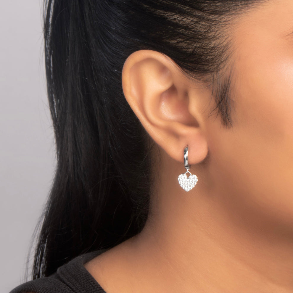 Iced Pave Heart Earring