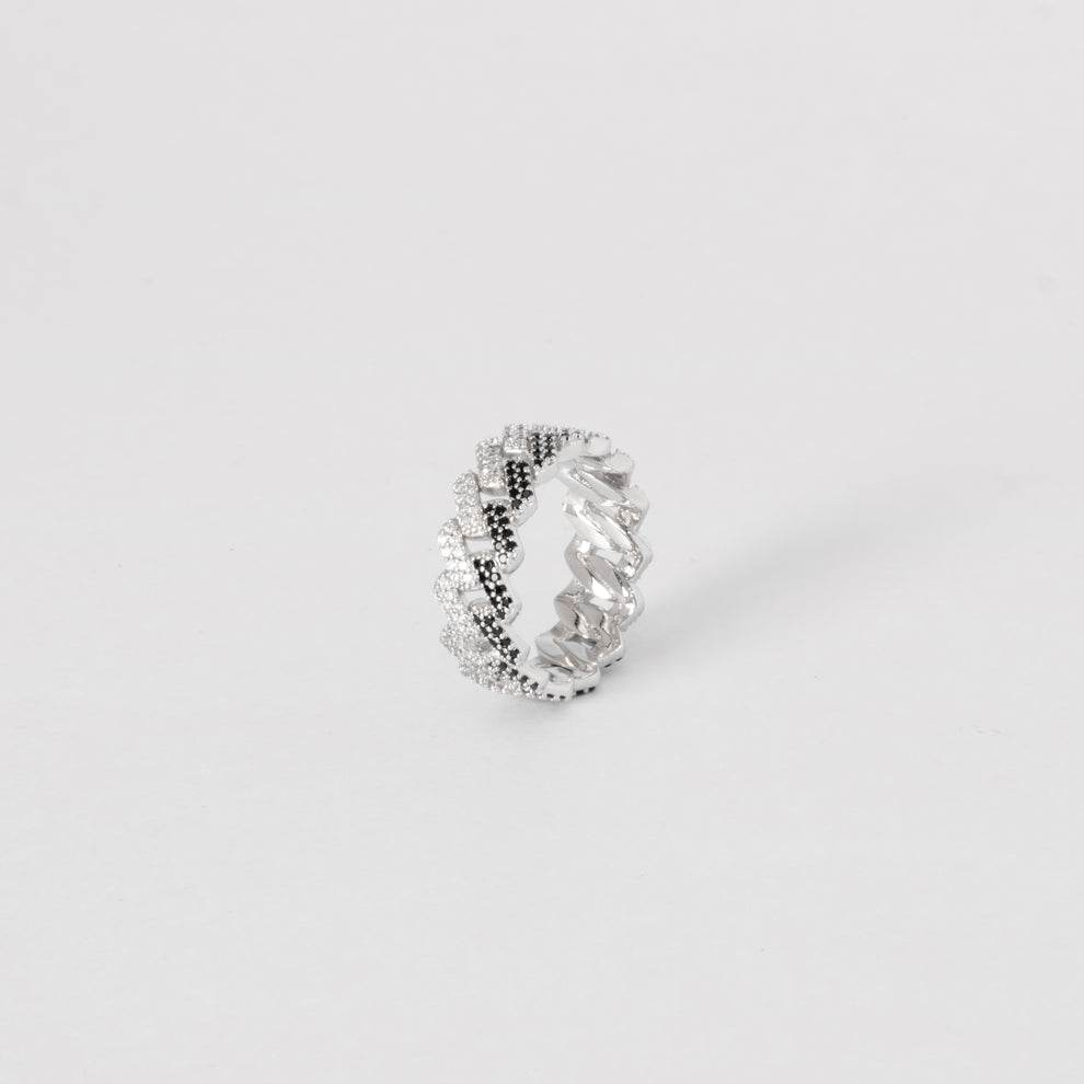 Iced Prong Ring- Black - ProjektStreet®