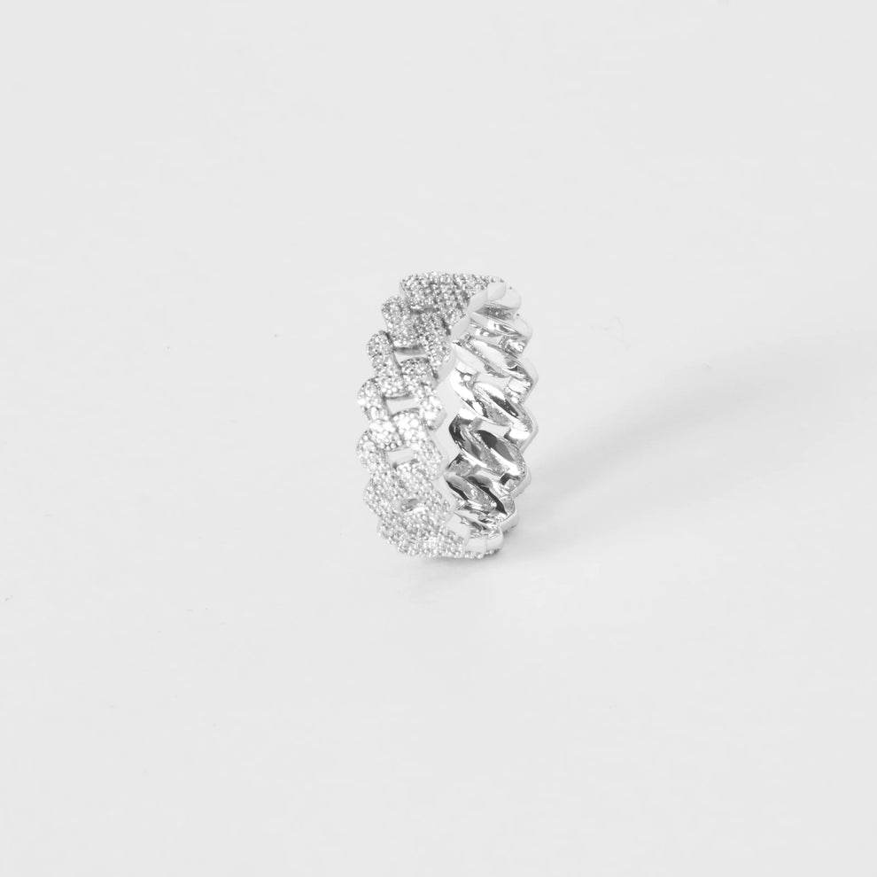 Iced Prong Ring- White - ProjektStreet®