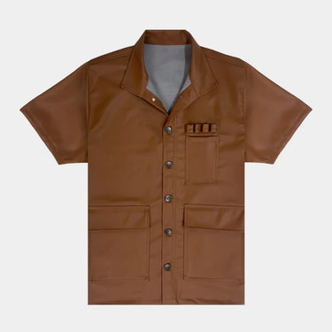 Chemise de travail en cuir marron