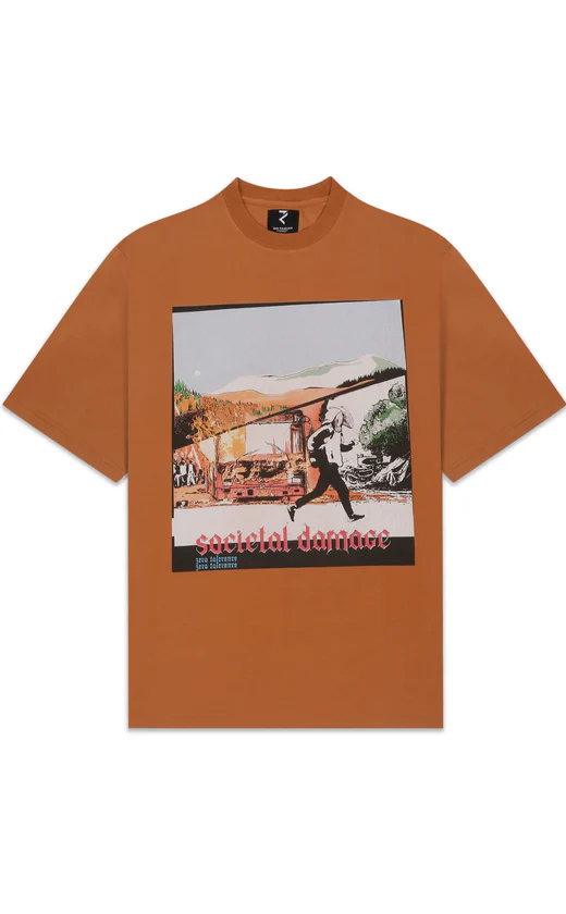Societal Damage Brown T-shirt