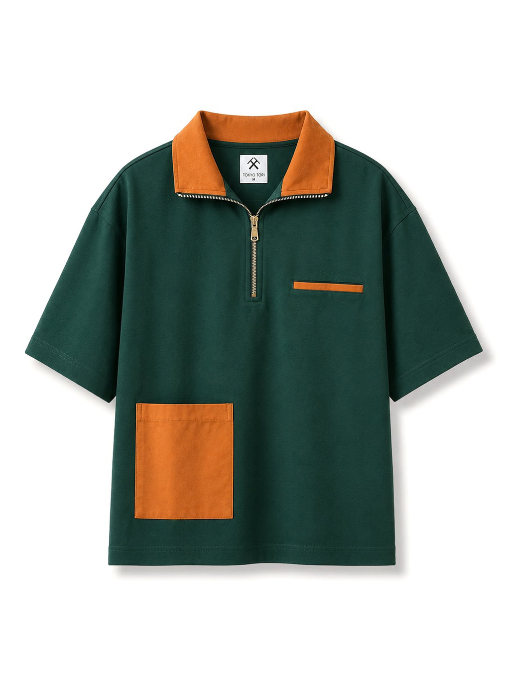 Zipper Oversized Polo T-shirt