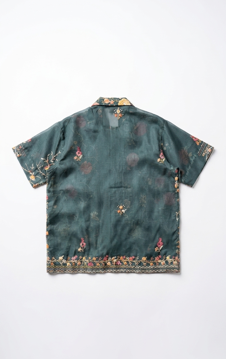 Floral patterned shirt on a white background