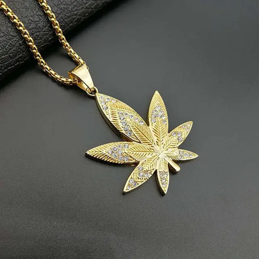 Cannabis Marijuana Leaf-Gold