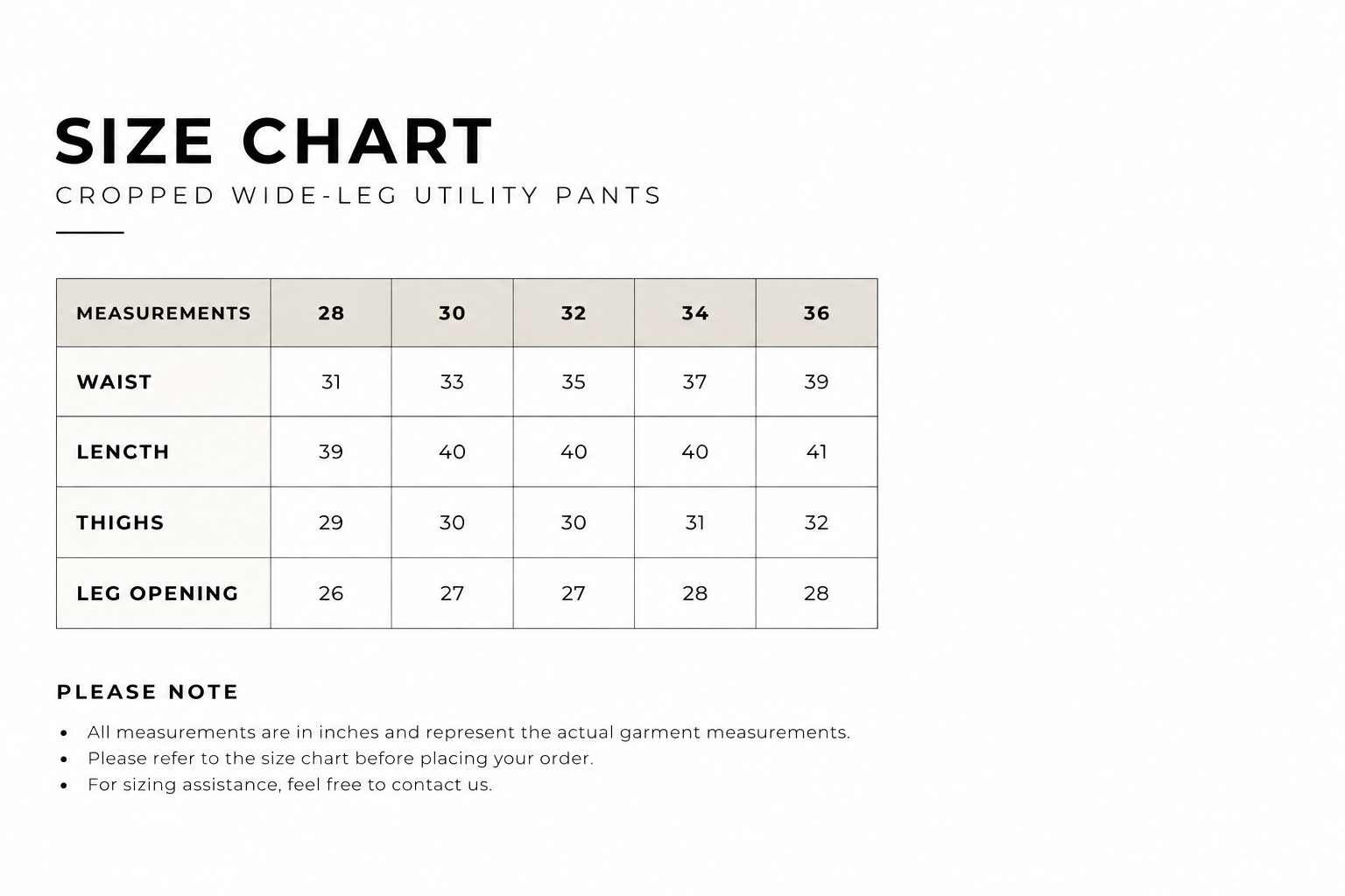 Size Chart