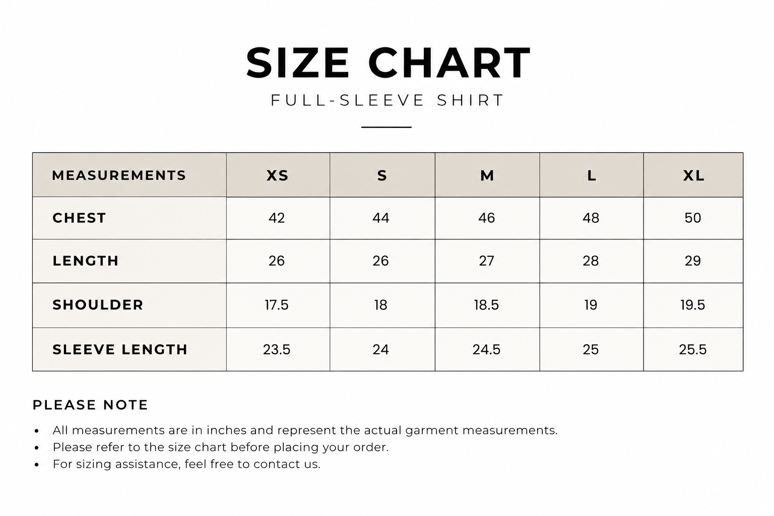 Size Chart