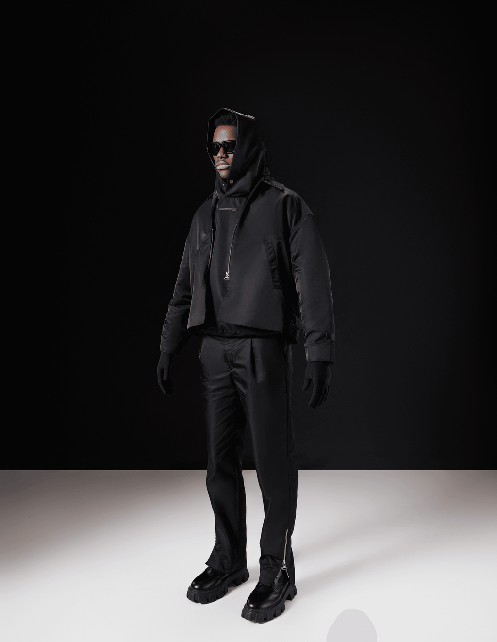 GRS Nylon Smart Pants With Belt - Sleek Black - ProjektStreet®
