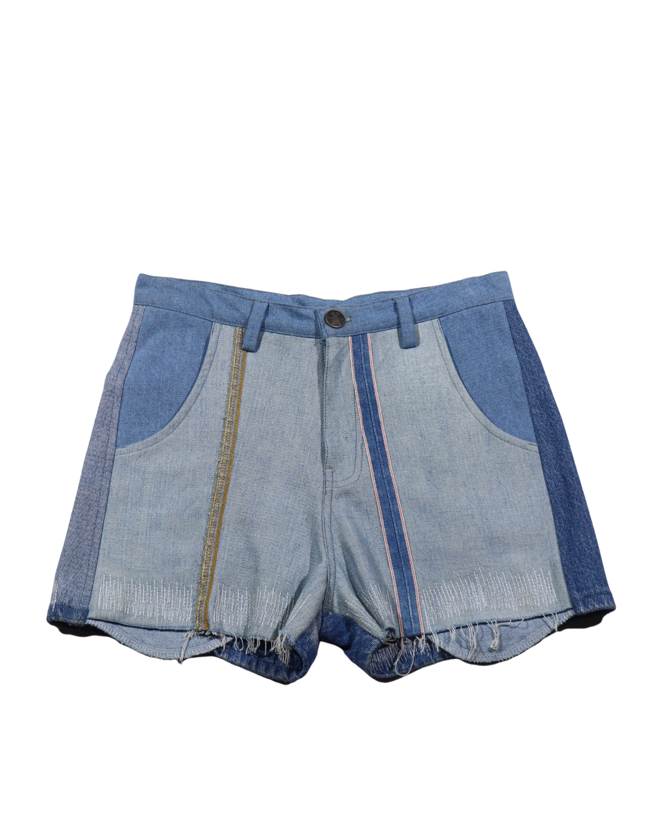 ハイウエスト ブルー デニム ショートパンツ
