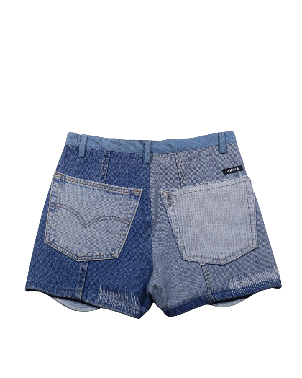 ハイウエスト ブルー デニム ショートパンツ