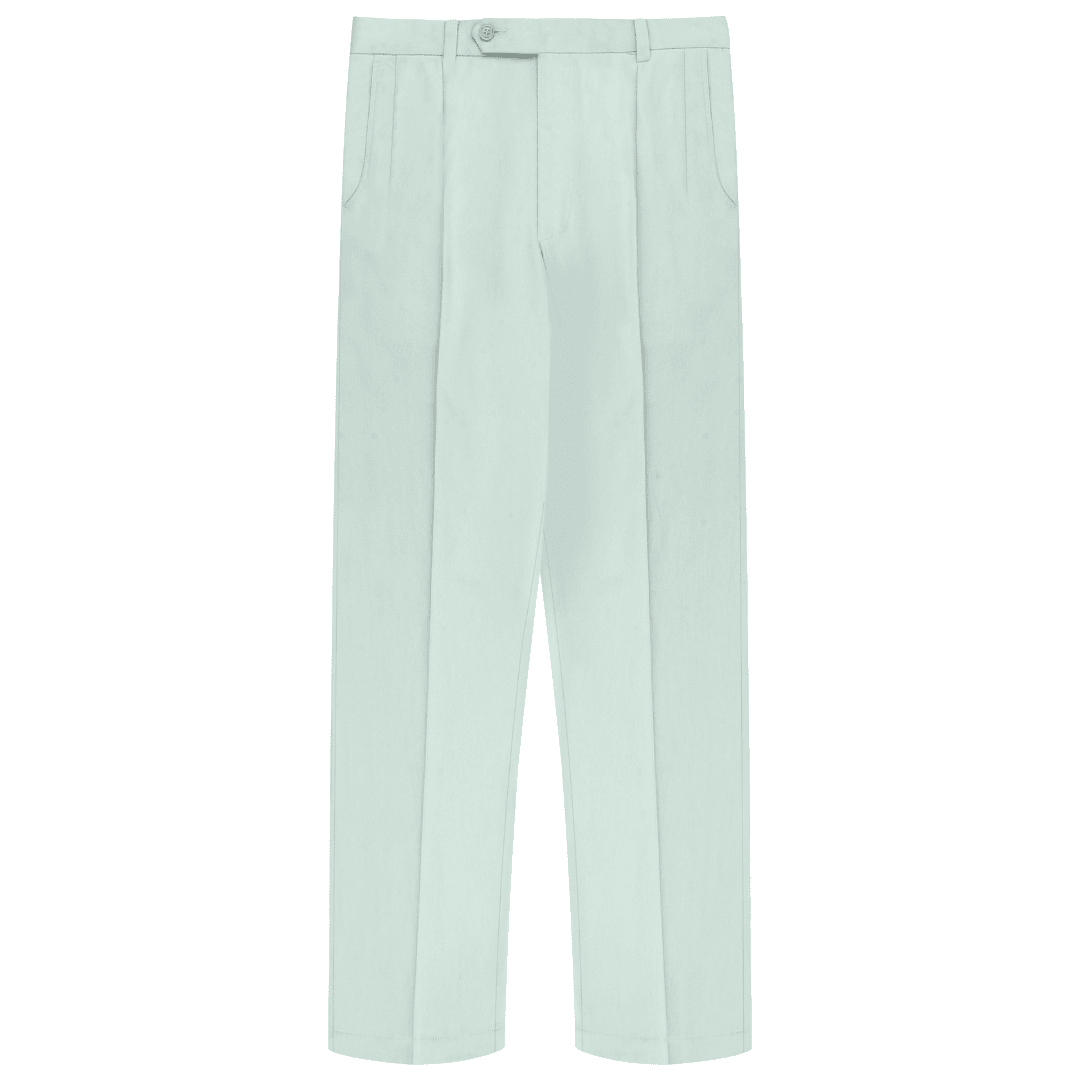 Double Pleated Trousers - Matcha - ProjektStreet®