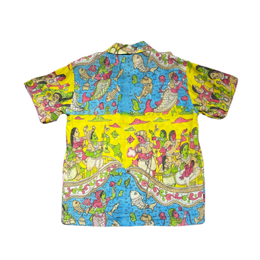 Blue Yellow Hand Painted Shirt