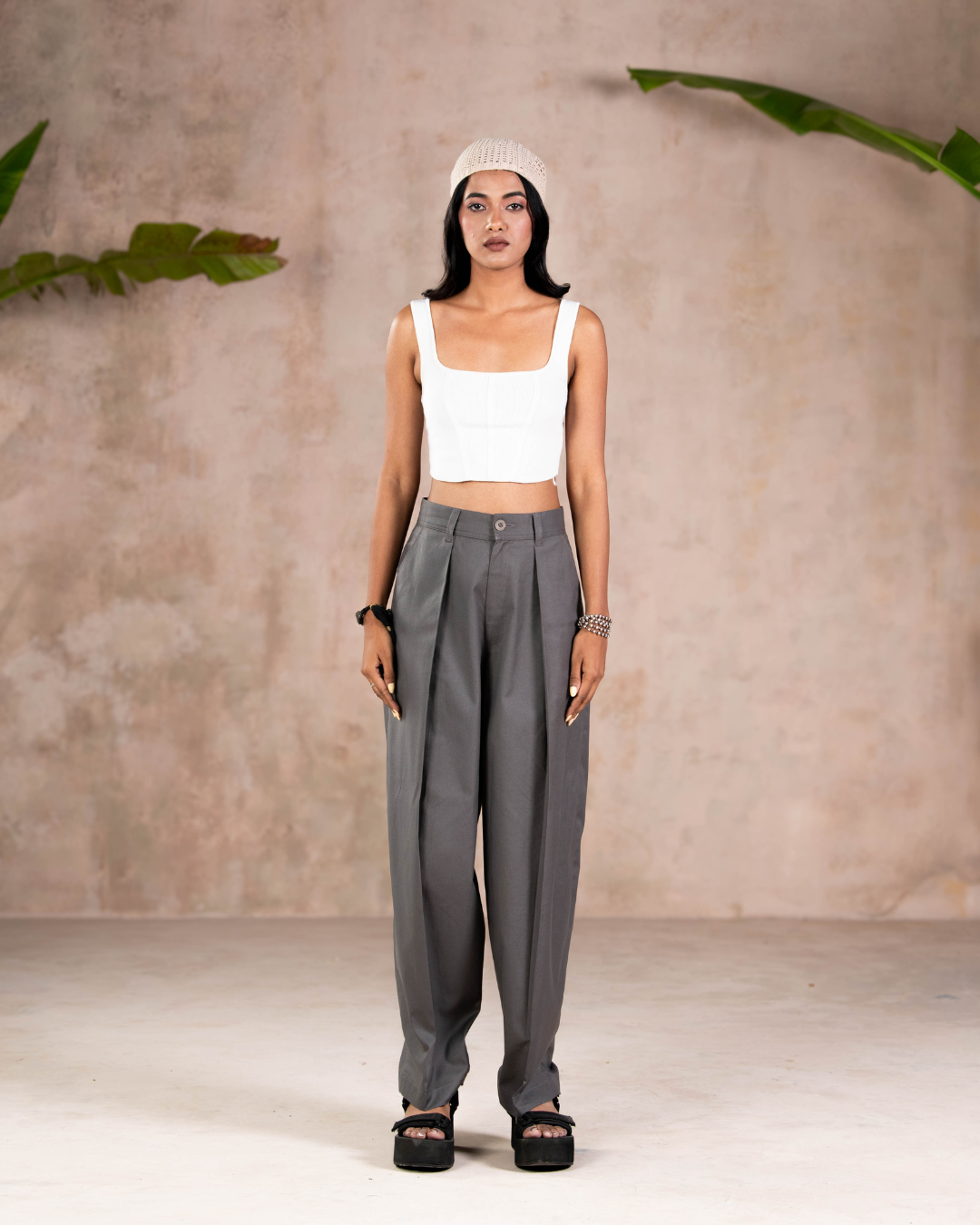Charcoal Pleated Pants- Unisex
