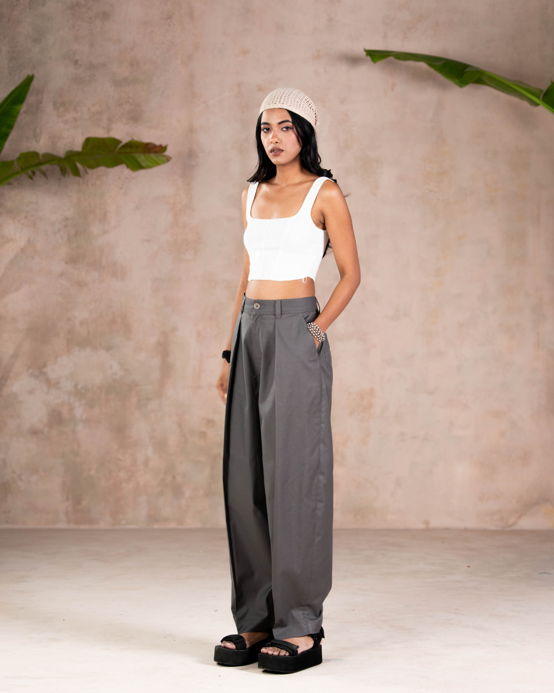 Charcoal Pleated Pants- Unisex
