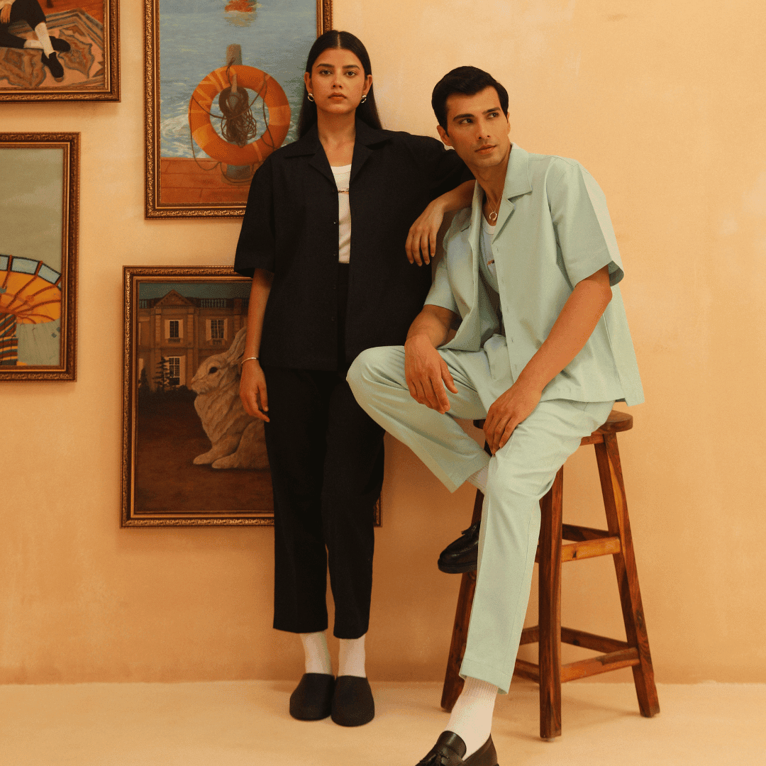 Double Pleated Trousers - Matcha - ProjektStreet®