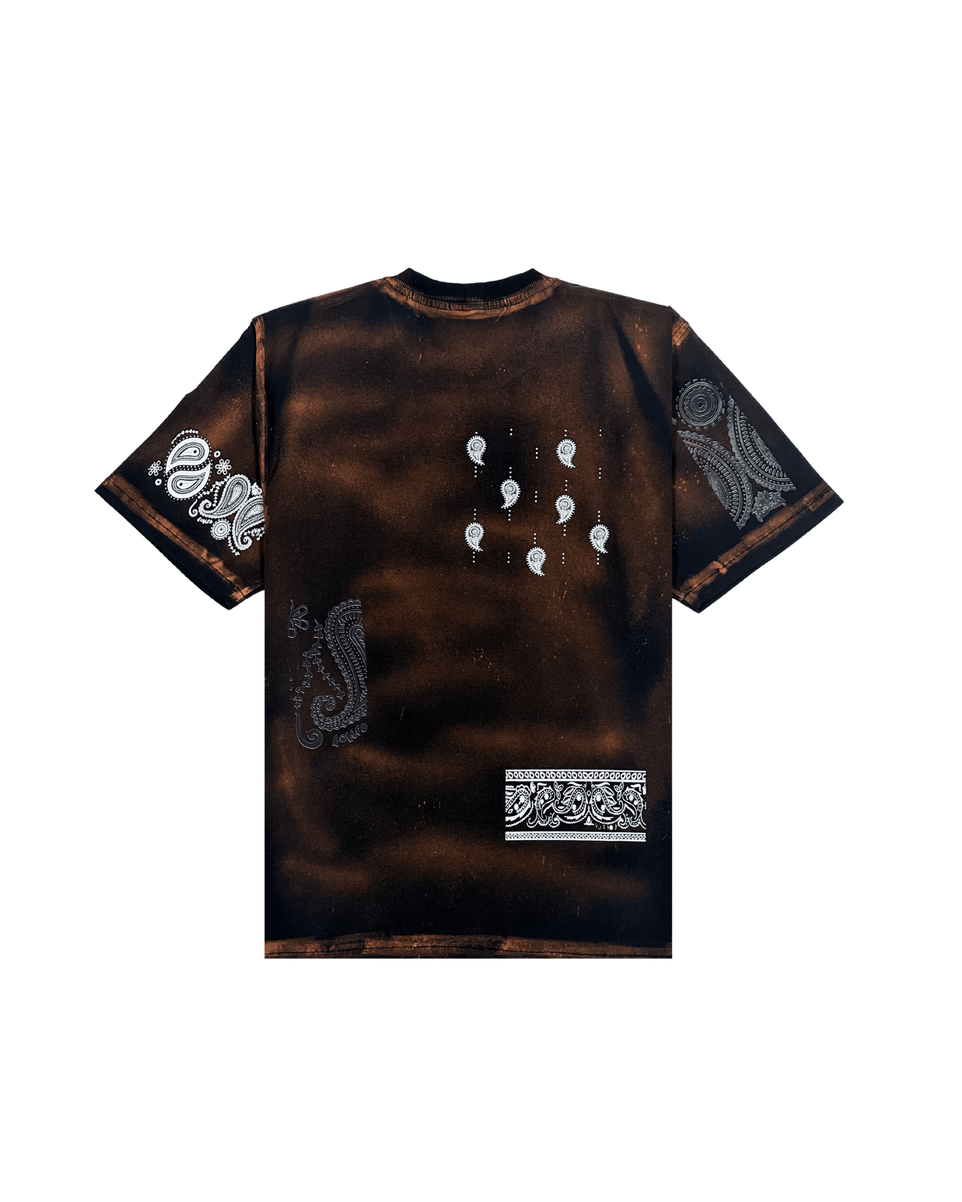 ブラックブリーチペイズリーTシャツ