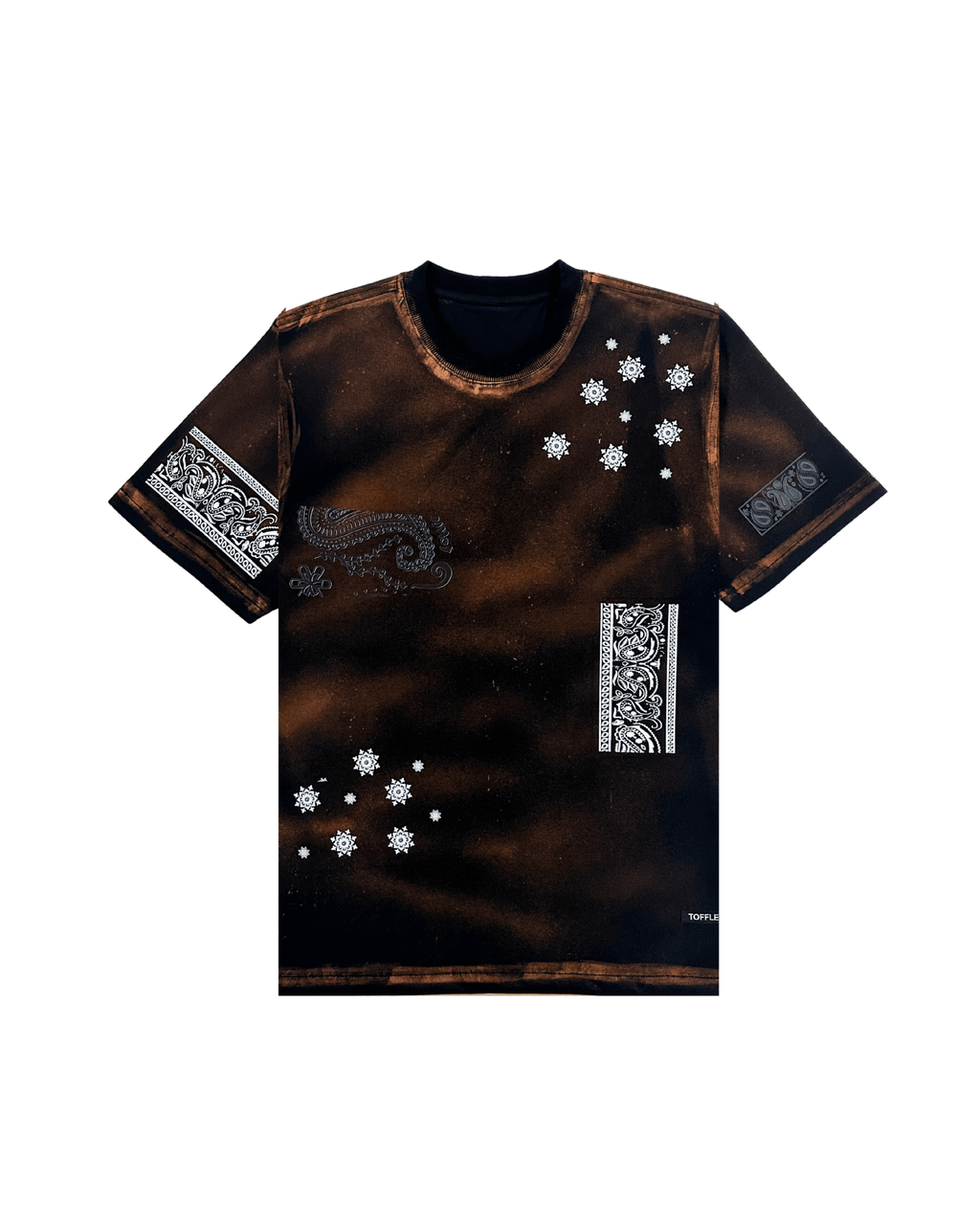 ブラックブリーチペイズリーTシャツ